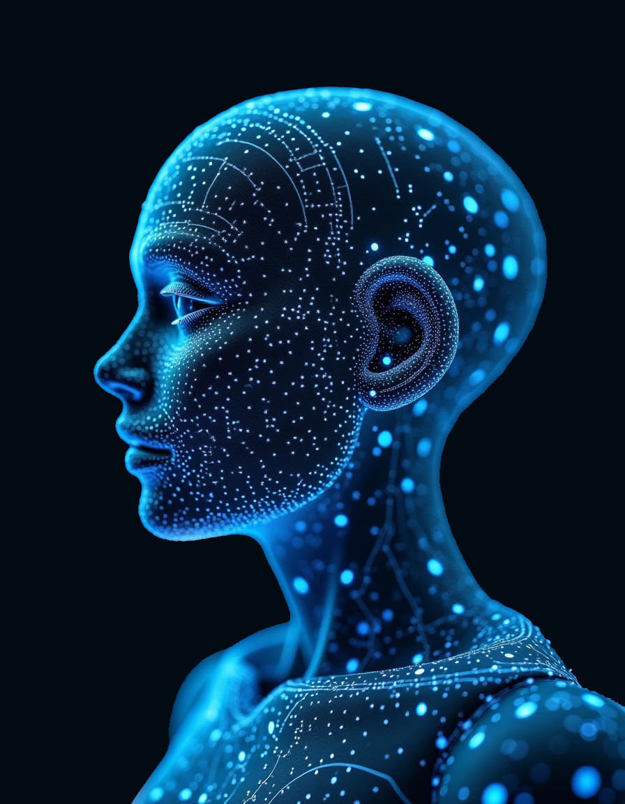 Digital AI Human Head